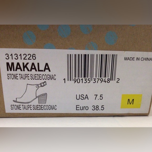 EuroSoft Makala Womens Open Toe Sandal Slingback Size 7.5 Taupe Suede Block Heel - Picture 5 of 11